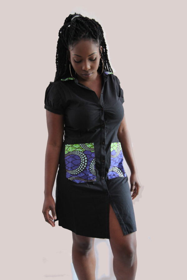 Black Shirt Dress - Image 2