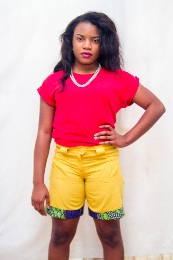 Yellow Linen Shorts