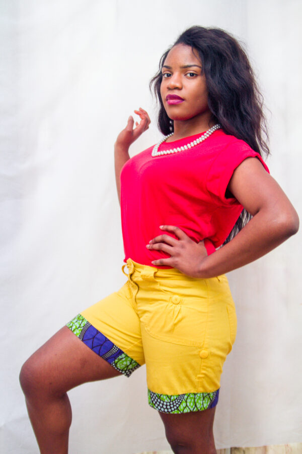 Yellow Linen Shorts - Image 2
