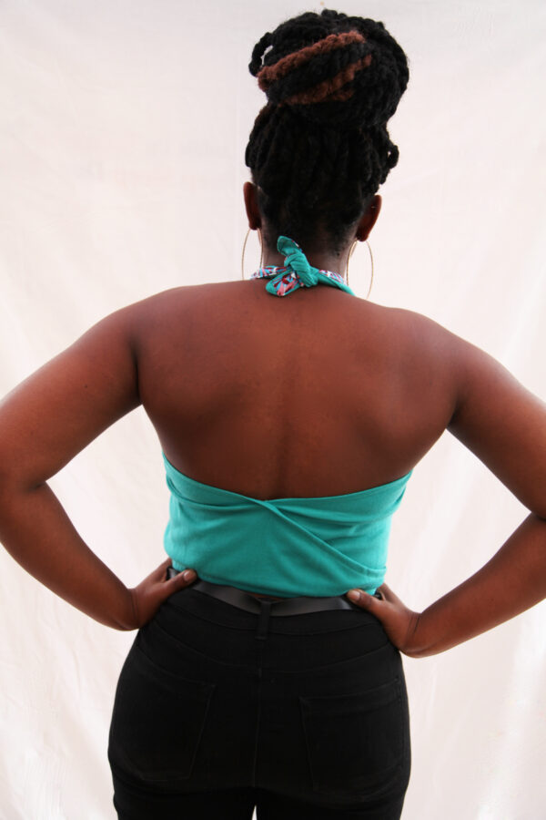 Blue Halterneck Crop Top - Image 3