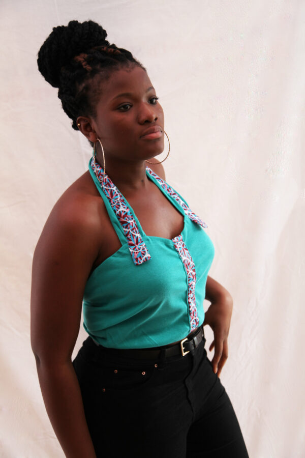 Blue Halterneck Crop Top - Image 4