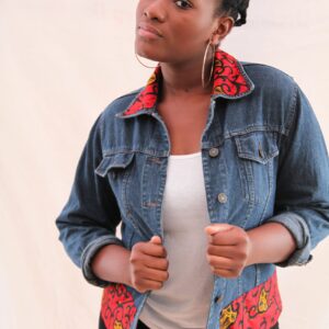 Blue and Red Jeans Jacket