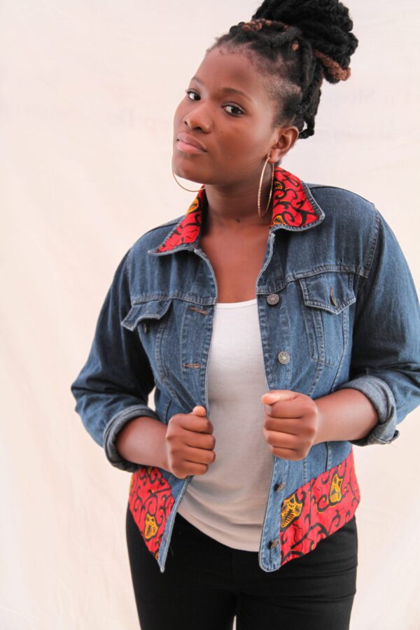 Blue and Red Jeans Jacket