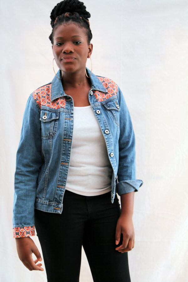 Pink and Blue Denim Jacket - Image 2