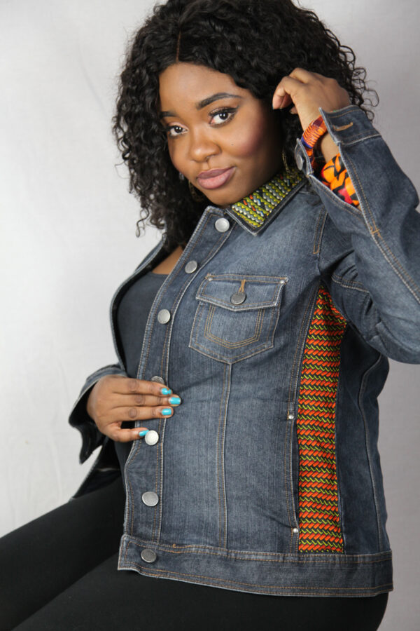 Brown and Blue Denim Jacket - Image 4
