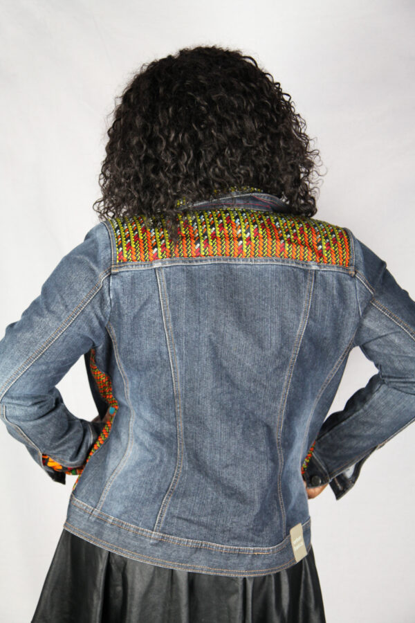 Brown and Blue Denim Jacket - Image 3