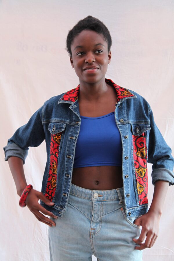 Blue and Red Jeans Jacket