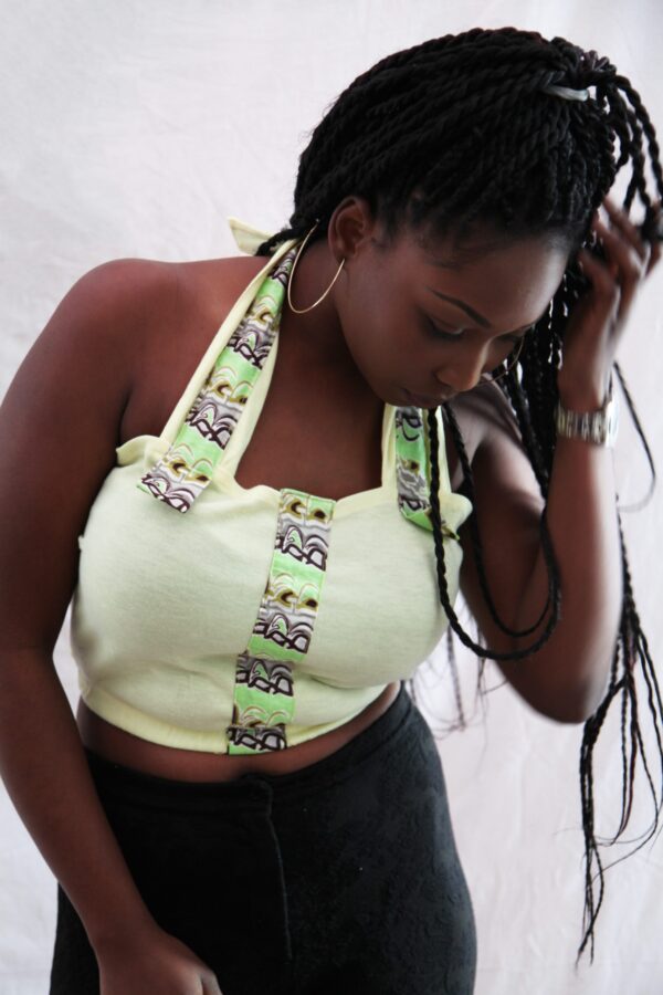 Yellow Halter Neck Crop Top