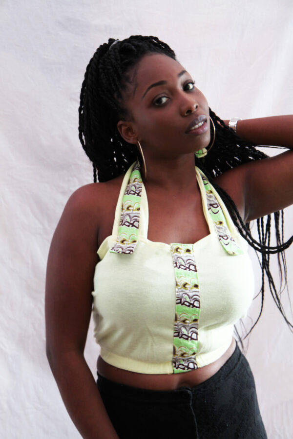 Yellow Halter Neck Crop Top - Image 2