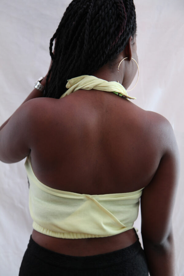 Yellow Halter Neck Crop Top - Image 3
