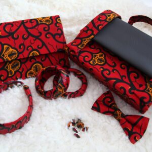 Red Leaf Ankara Alice Band