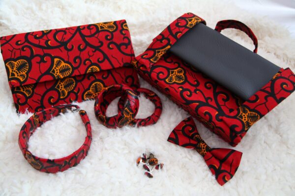 Red Leaf Ankara Alice Band
