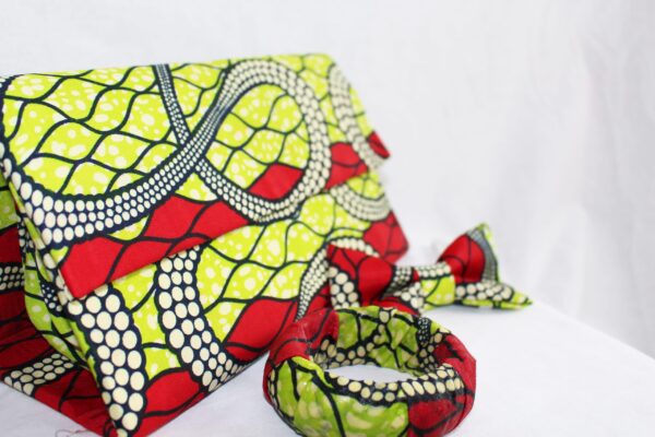 Green and Red Snake Fold-Over Clutch