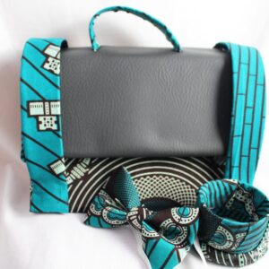 Turquoise Key Leather Satchel
