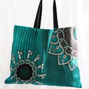 Turquoise Key Shopping and Tote Bag