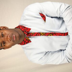 Red Leaf Cuffed Long Sleeve Men's Shirts