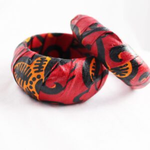 Red Leaf Ankara Bracelets