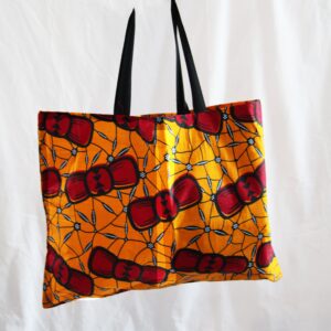 Yellow Bow Shopping and Tote Bag
