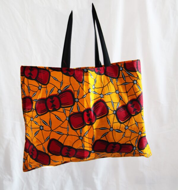 Yellow Bow Shopping and Tote Bag
