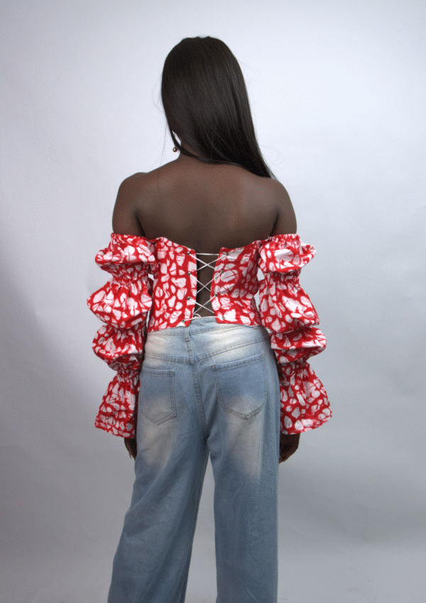 Corset top with marie sleeves - Image 2