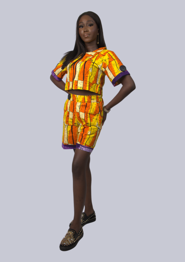 Zipped Crop-Top and Shorts Set(Bottom)