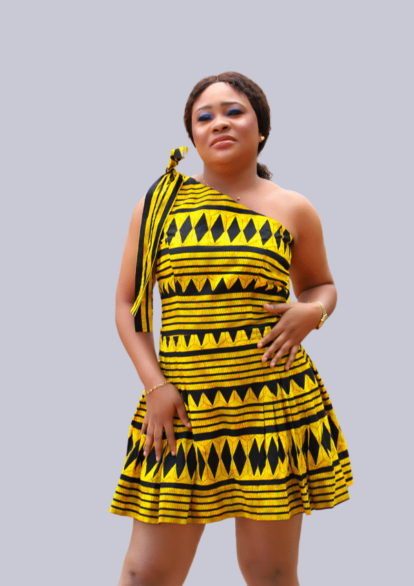 One-Shoulder Flared Dress